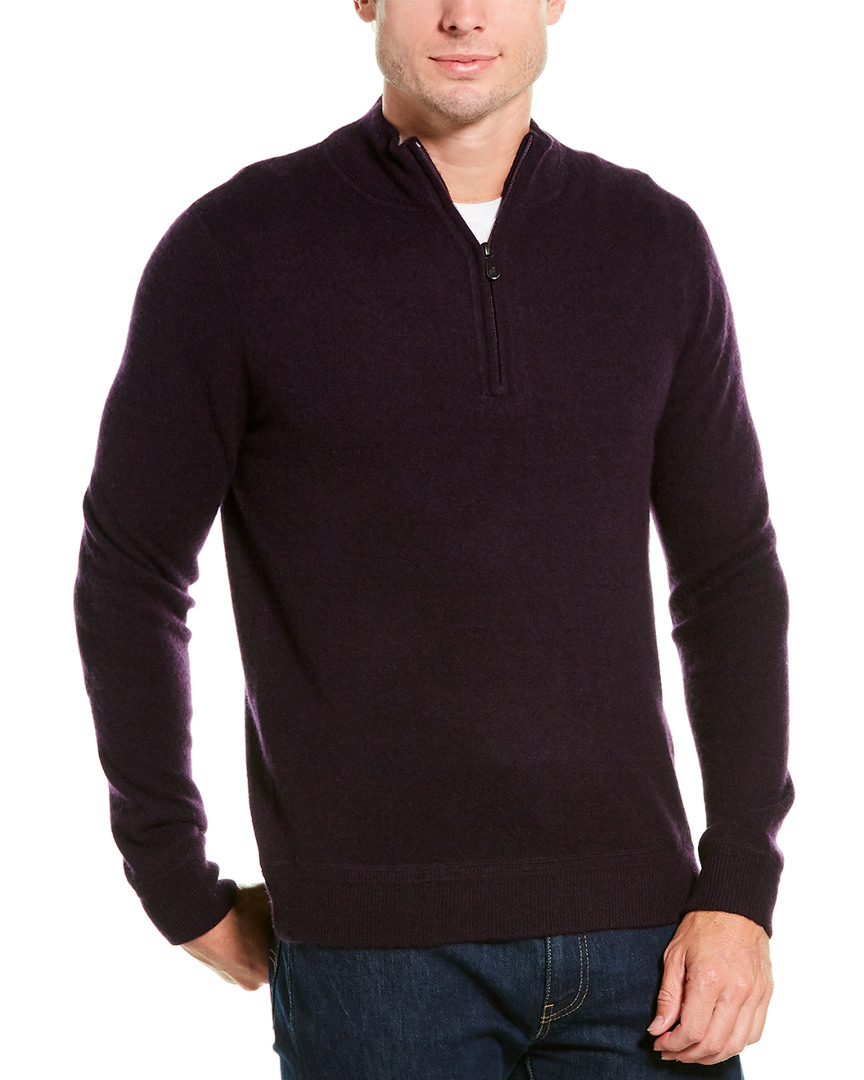Raffi Zip Mock Neck Cashmere Sweater Men's Purple L | eBay