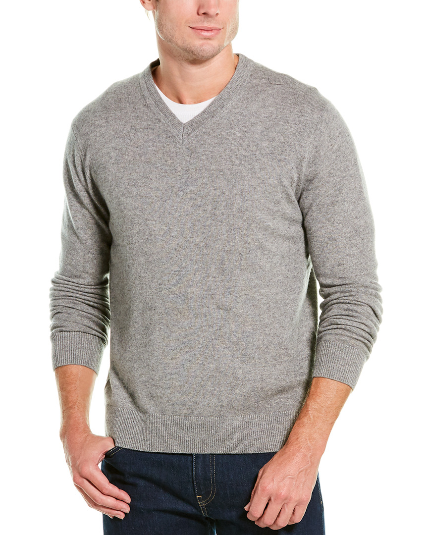 Raffi V-Neck Cashmere Sweater Men's Grey S | eBay