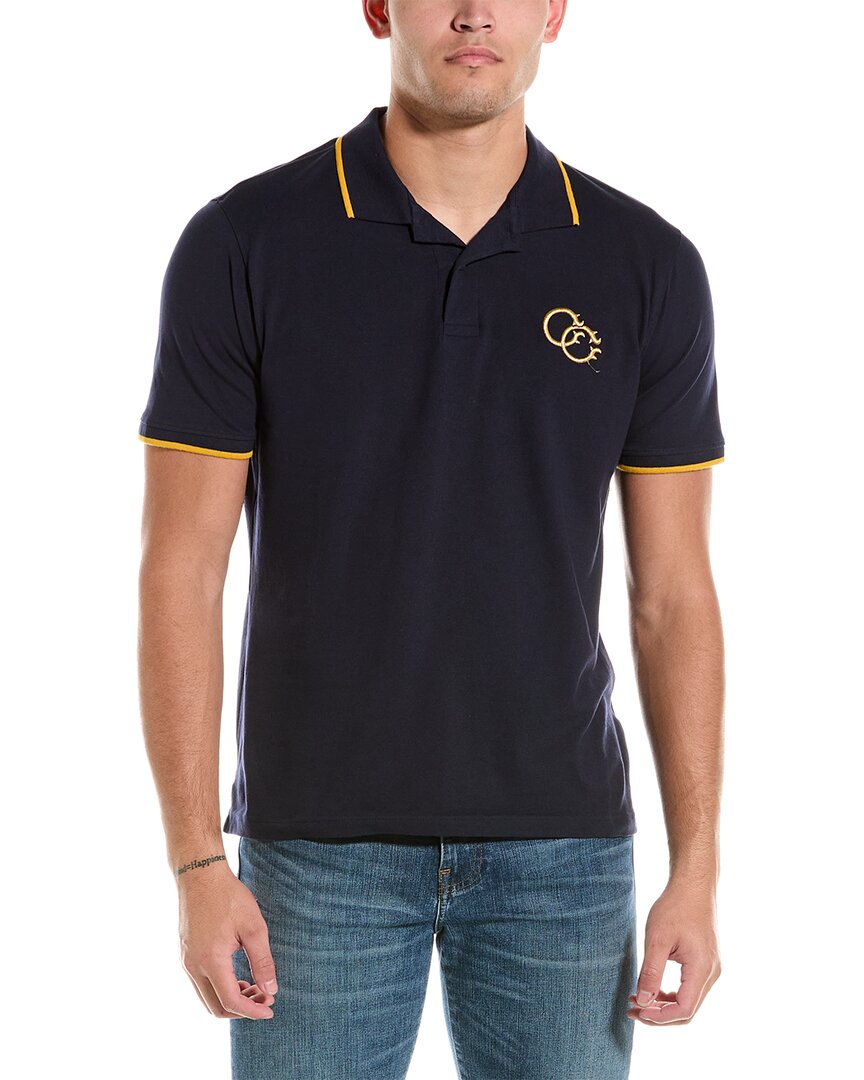 Shop Cavalli Class Logo Polo Shirt In Navy