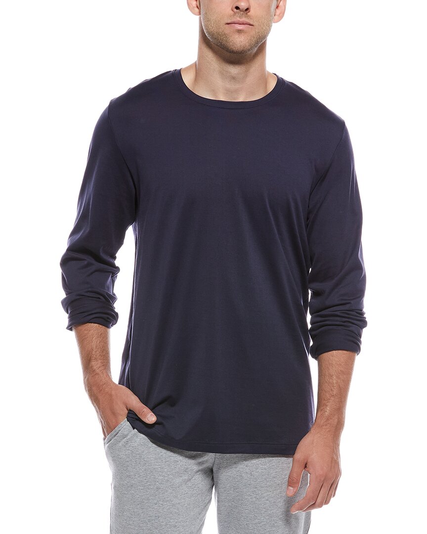 Hanro Night And Day Long Sleeve Shirt In Blue