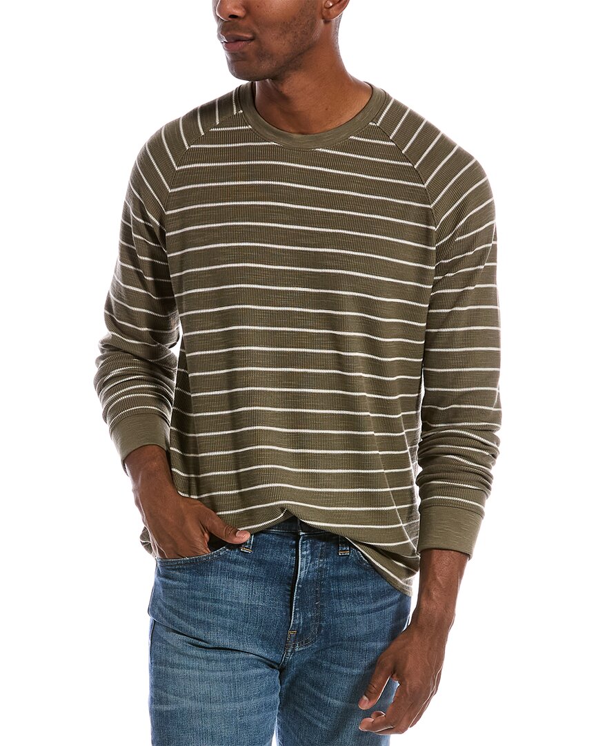 VINCE STRIPED WAFFLE TOP