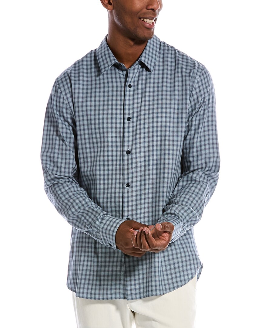 Vince Fairview Shadow Plaid Shirt In Blue