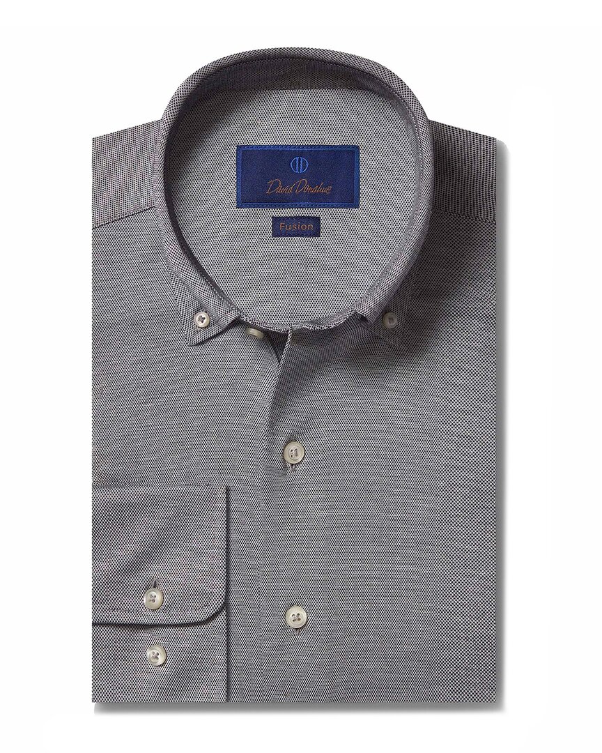 David Donahue Dog Button-front Dress Shirt