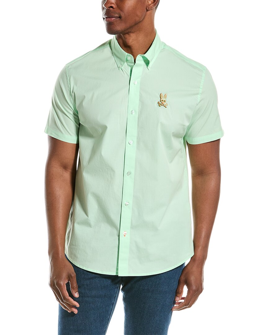 Shop Psycho Bunny Embroidered Logo Shirt In Green