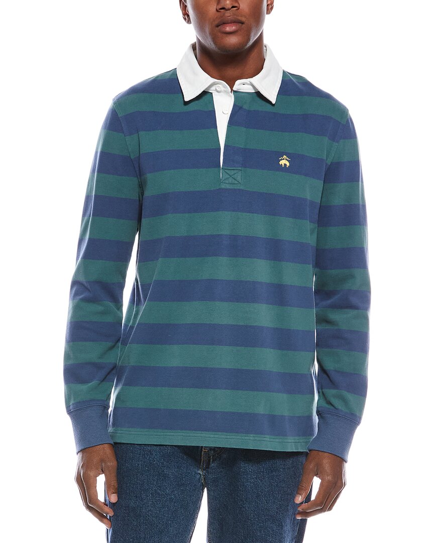 Brooks Brothers Knit Rugby Polo Shirt In Blue