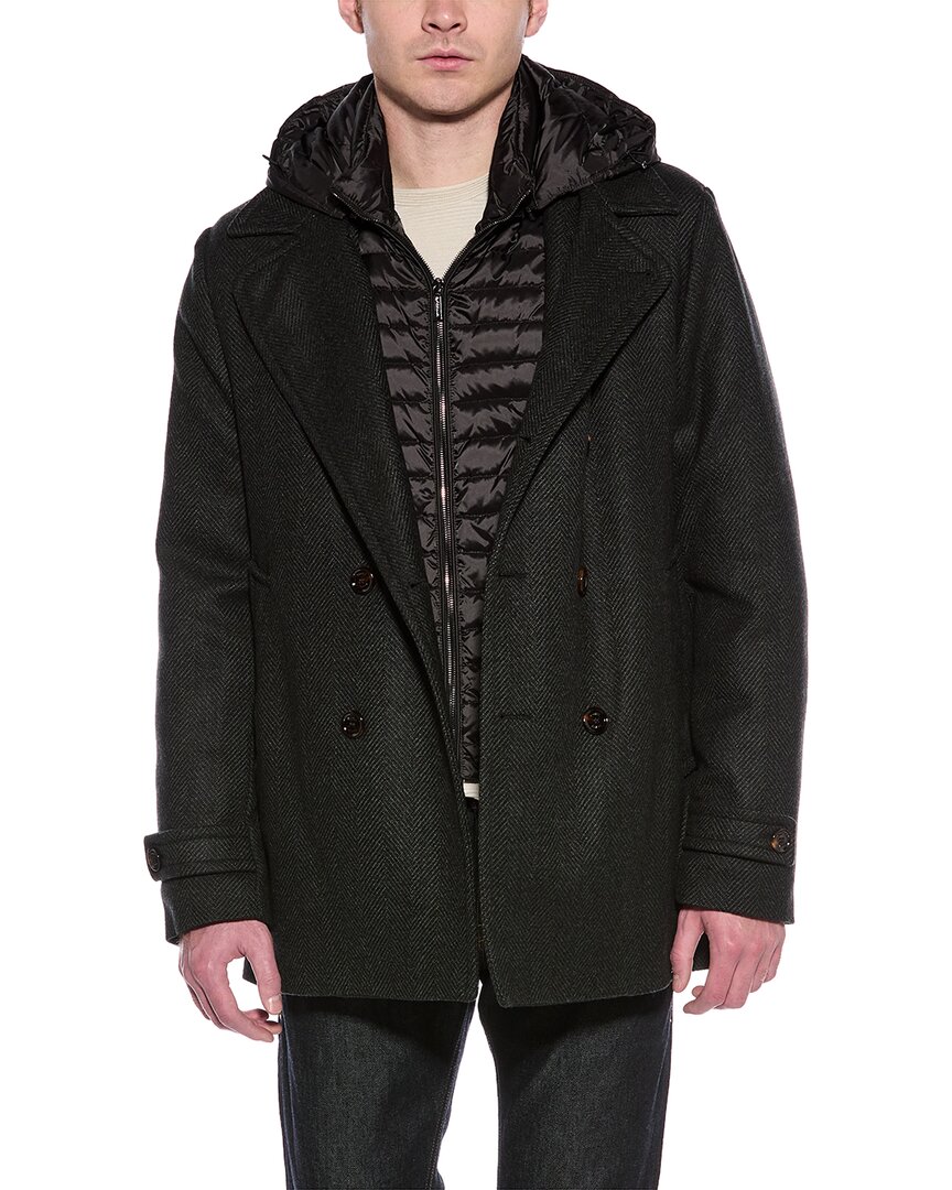 Moorer Eligio Wool Down Coat In Black