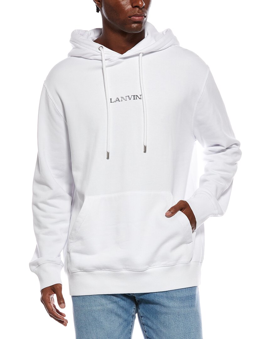 Lanvin Embroidered Oversized Hoodie In White