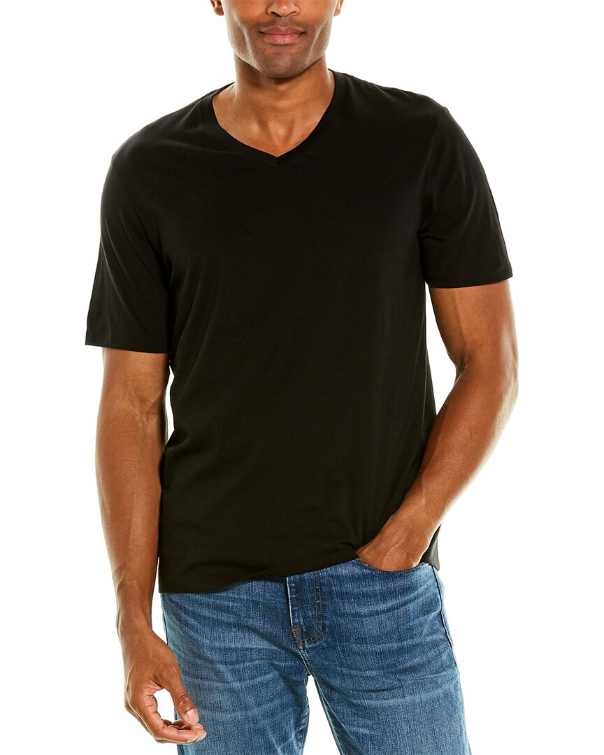Shop Vince V-neck T-shirt In Black