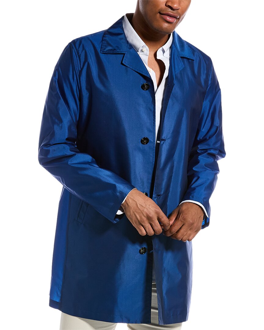 Shop Kiton Metallic Silk-blend Raincoat