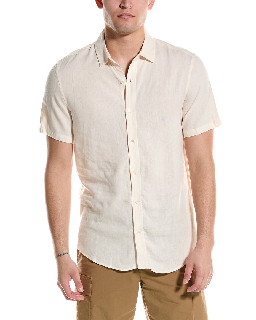 Shop Onia Standard Linen-blend Shirt In Beige