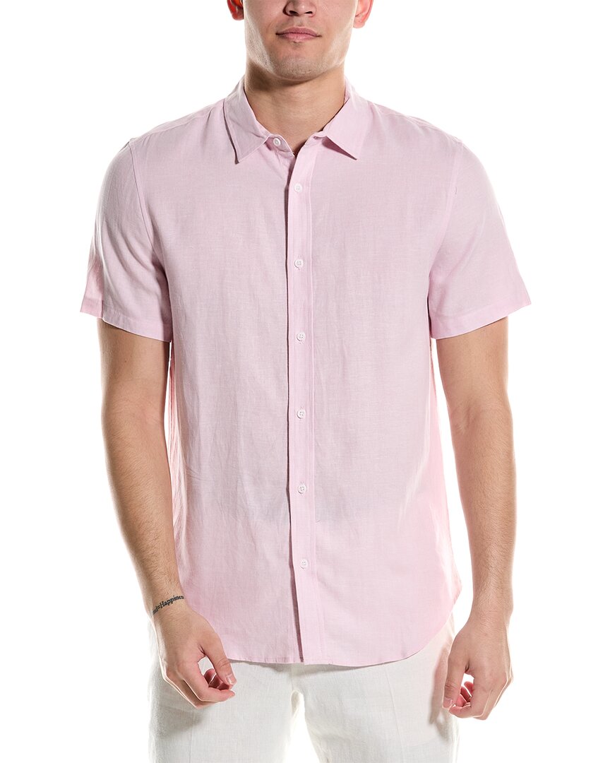 Shop Onia Standard Linen-blend Shirt In Pink