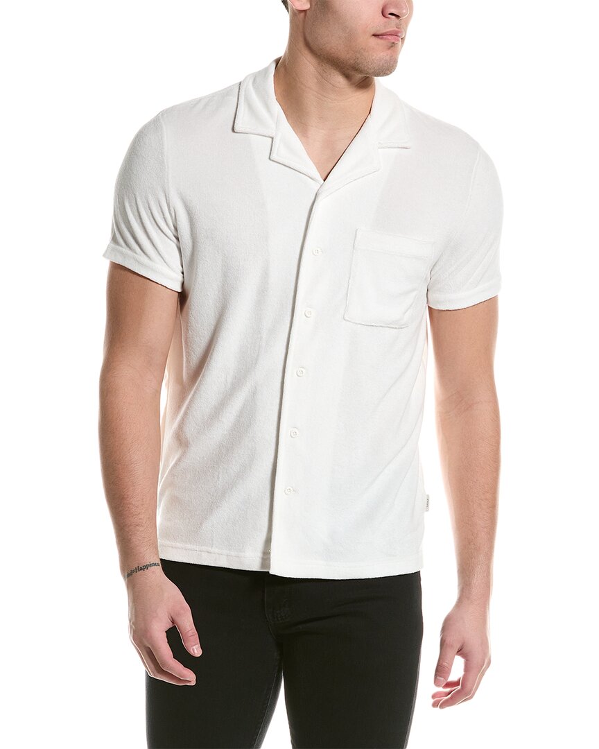 Onia Towel Terry Camp Shirt In White