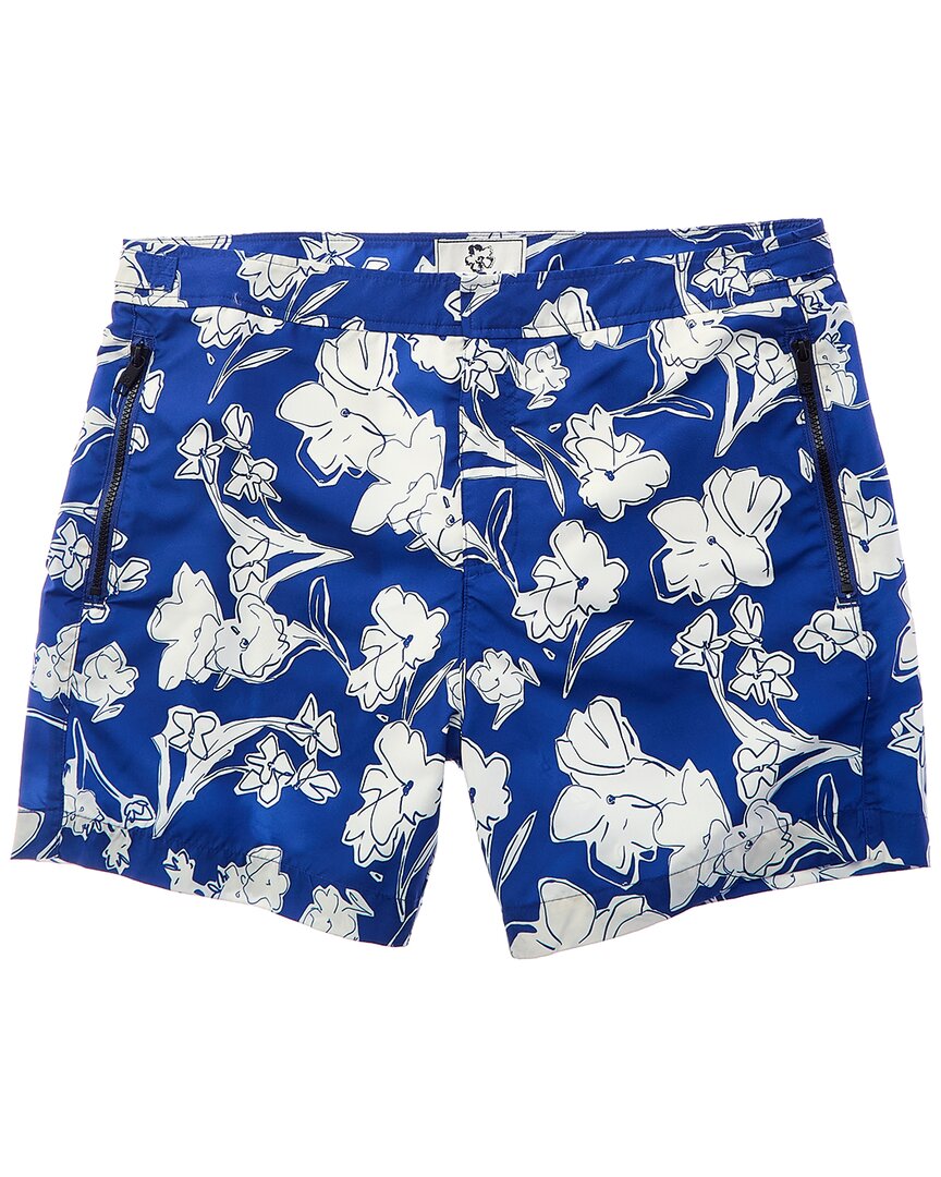 Shop Ted Baker Haynee Large Floral Swim Short In Blue
