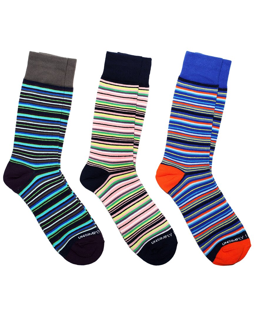 Unsimply Stitched 3-pack Men's Crew Socks In Multi