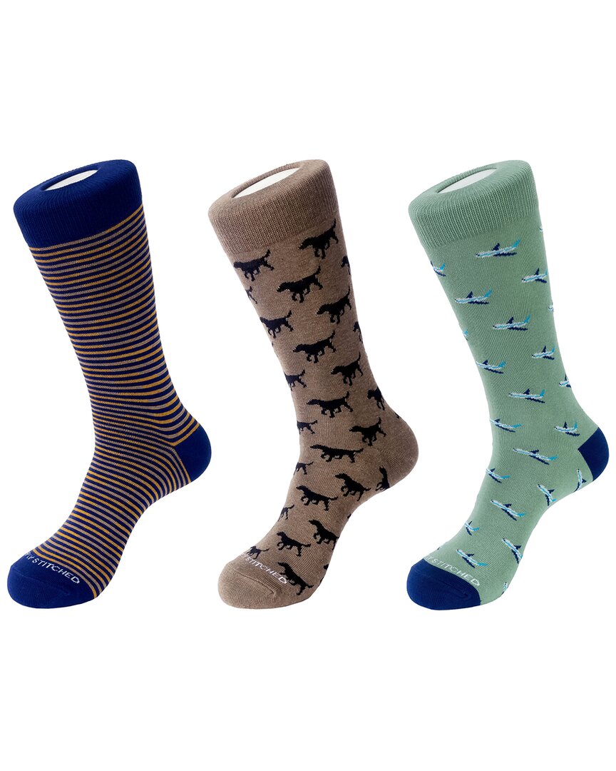 Unsimply Stitched 3-pack Men's Crew Socks In Multi