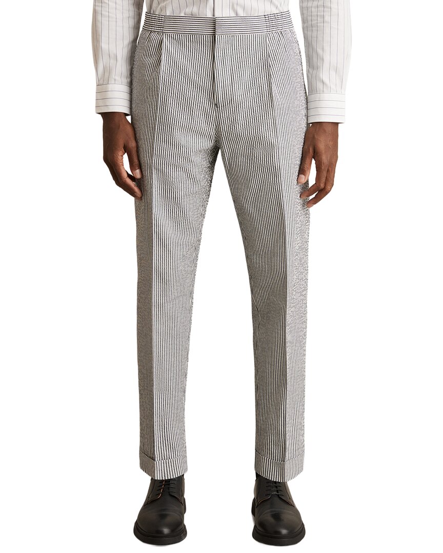 Reiss Sail Drawstring Pinstripe Trouser In Navy