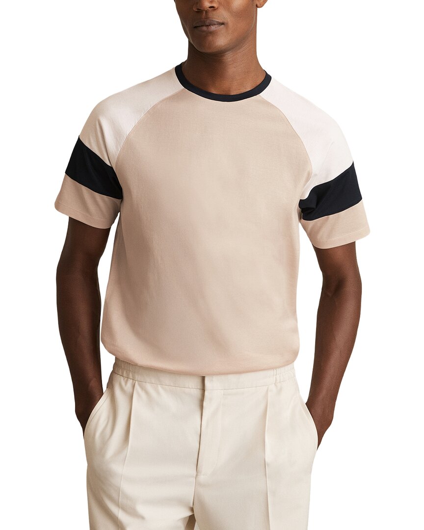 Reiss Adan Mercerised Color T-shirt In Beige