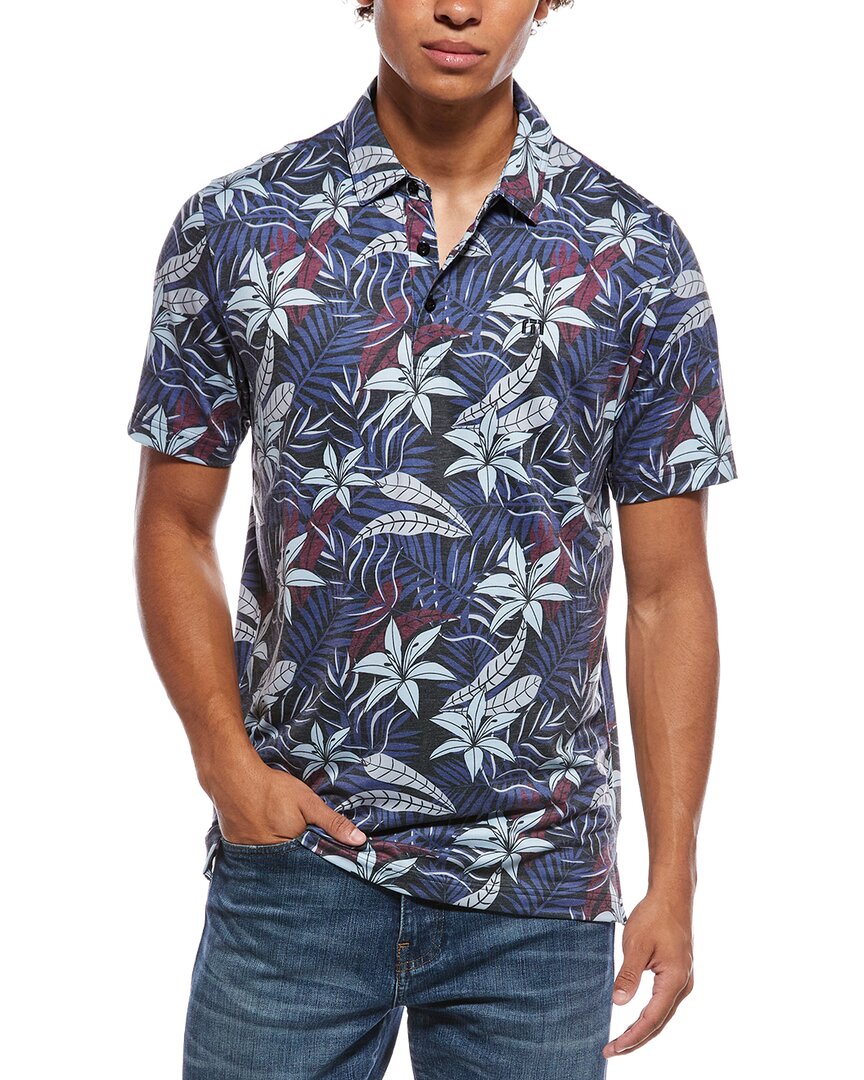 Travismathew Featherweight Open Polo Shirt In Animal Print