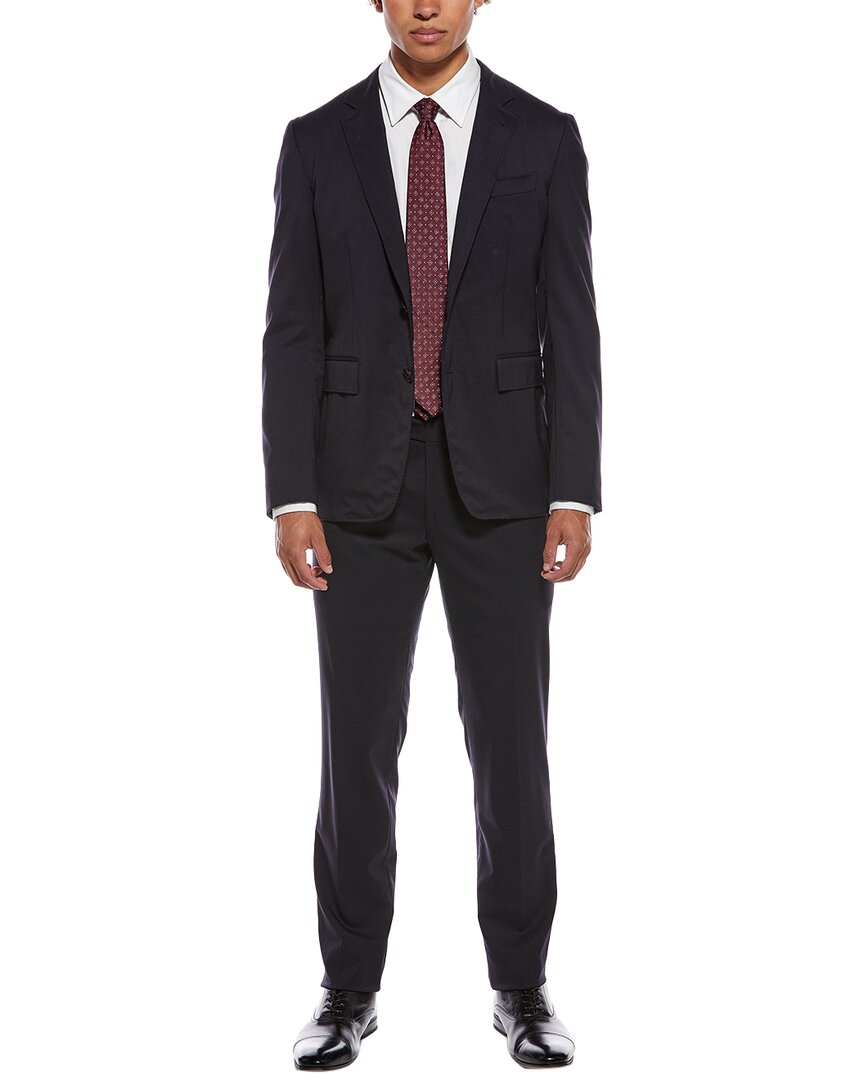 Canali 2pc Wool-blend Suit In Blue
