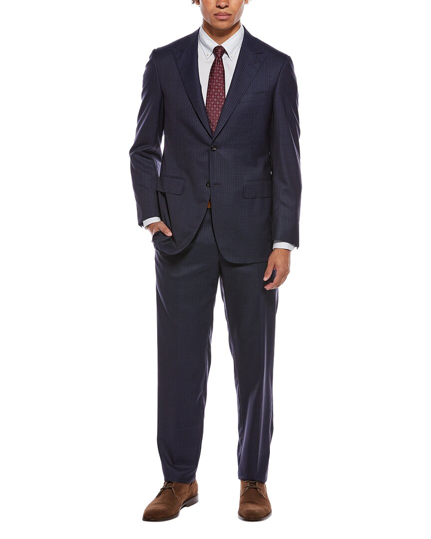 Canali 2pc Wool Suit In Blue