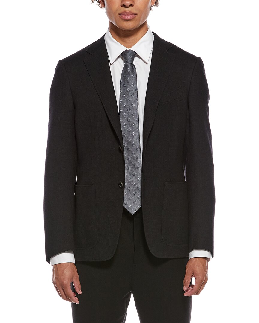 Canali Wool-blend Blazer In Black