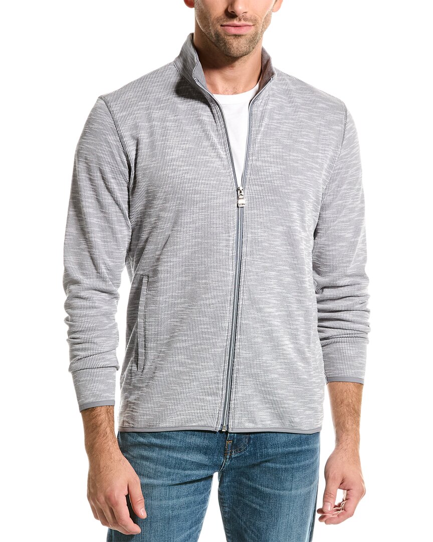Shop Robert Graham Classic Fit Kobra Full-zip Sweater In Grey