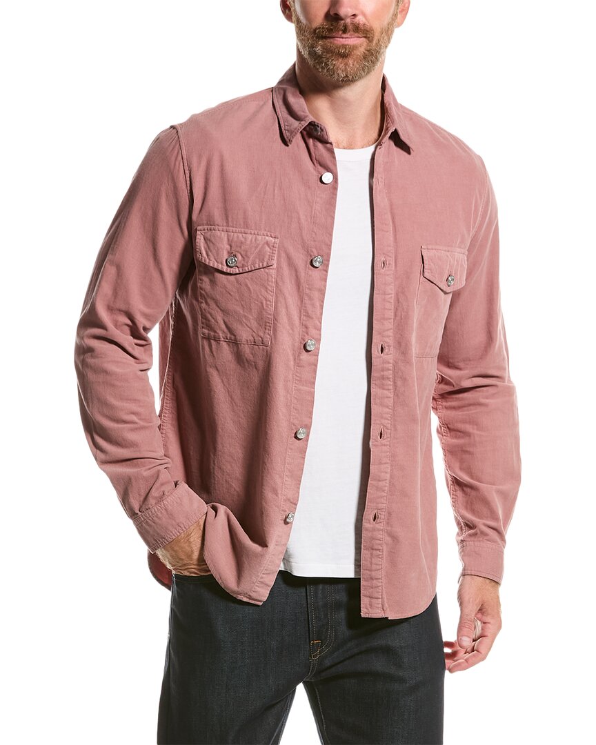 Shop Frame Denim Double Pocket Micro Cord Shirt In Pink