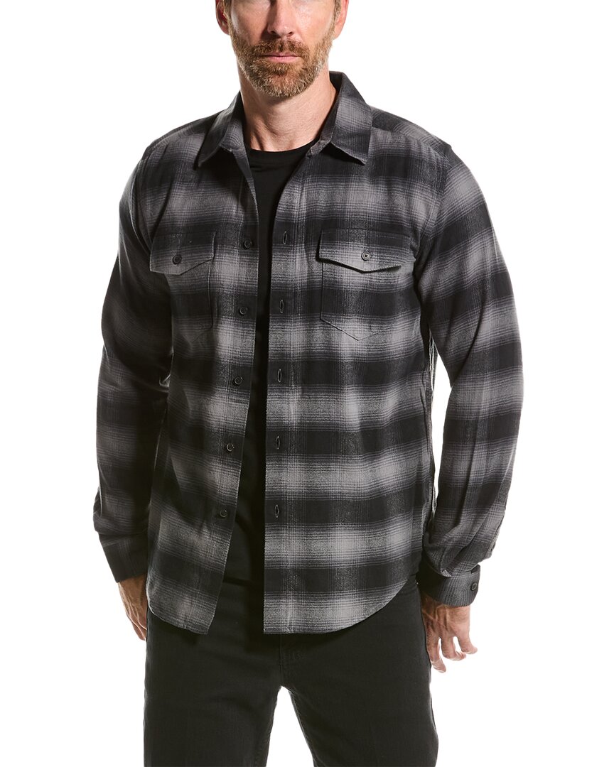 Shop Frame Denim Plaid Flannel Shirt In Black