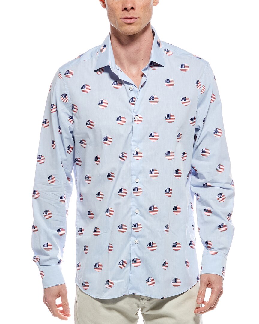 Scott Barber Flag Dot Jacquard Button-up Shirt