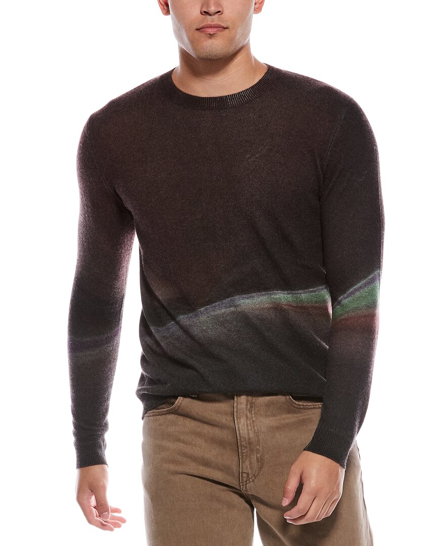 Autumn Cashmere Tunnel Print Cashmere Crewneck Sweater In Brown