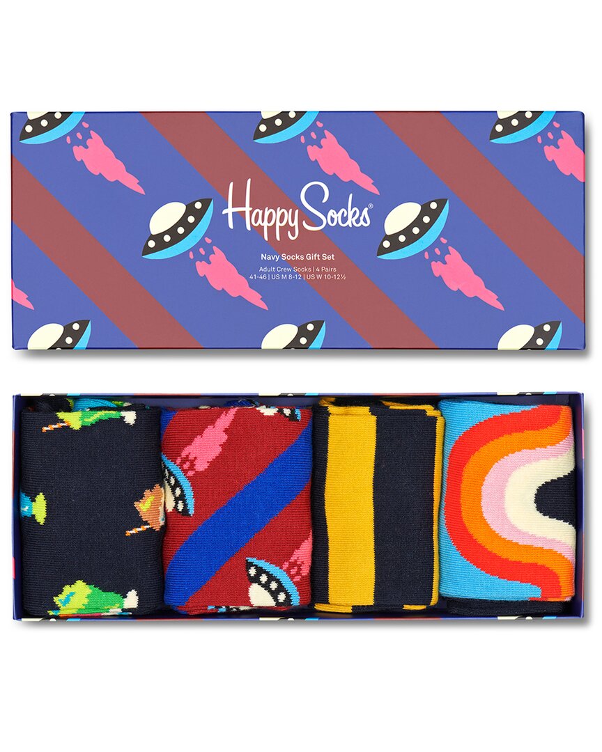 Shop Happy Socks 4pk Navy Socks Gift Set