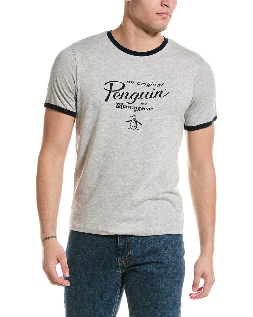 Shop Original Penguin Ringer T-shirt In Grey