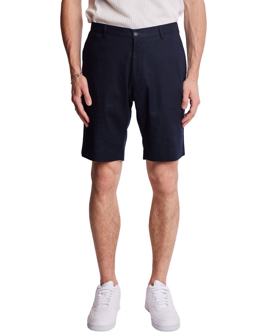 Paisley & Gray Felix Slim Fit Linen-blend Short In Blue