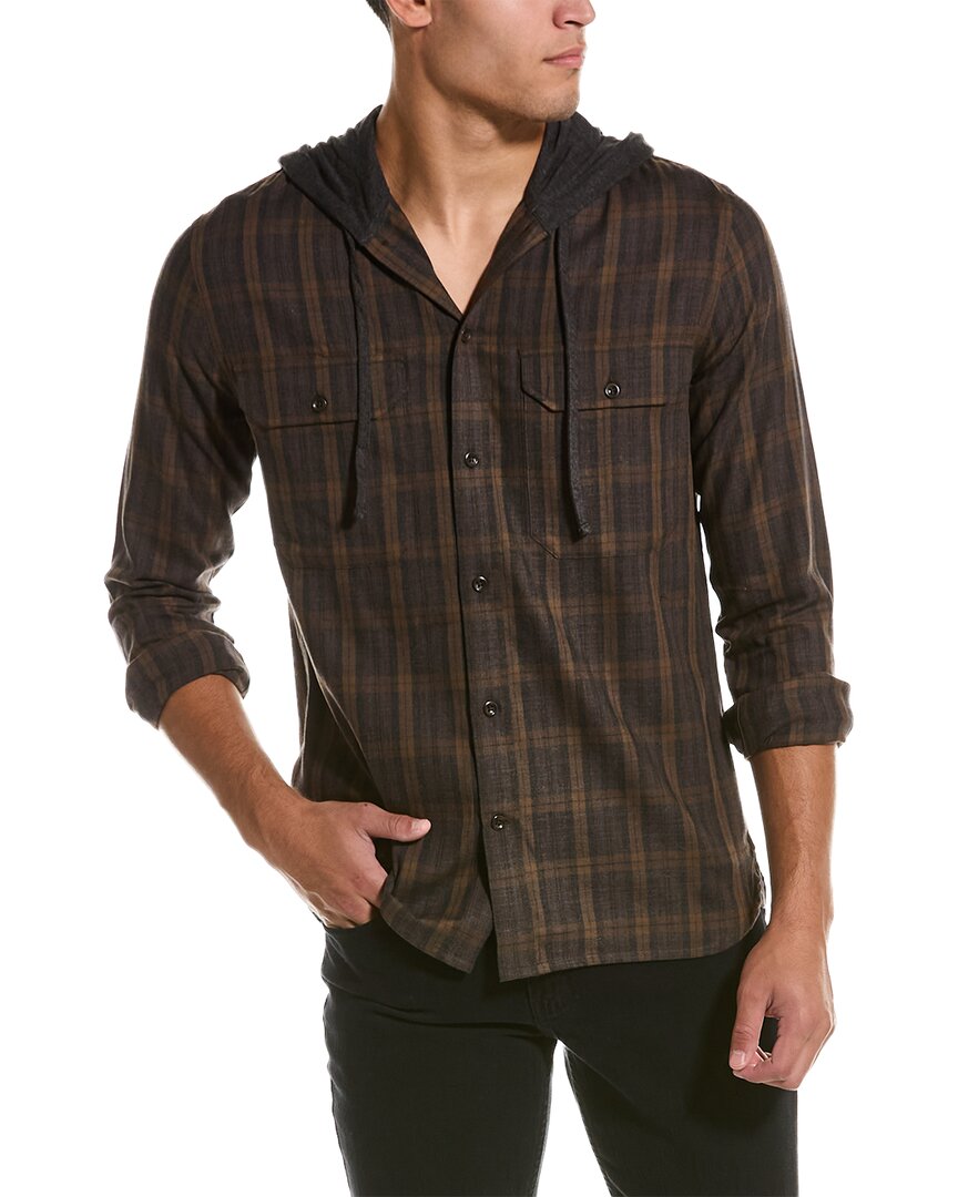 Shop Vince Classic Fit Shirt In Brown