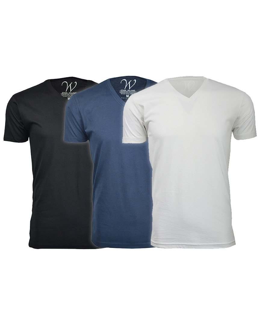 Shop Ethan Williams Set Of 3 Ultra Soft Suede V-neck T-shirt