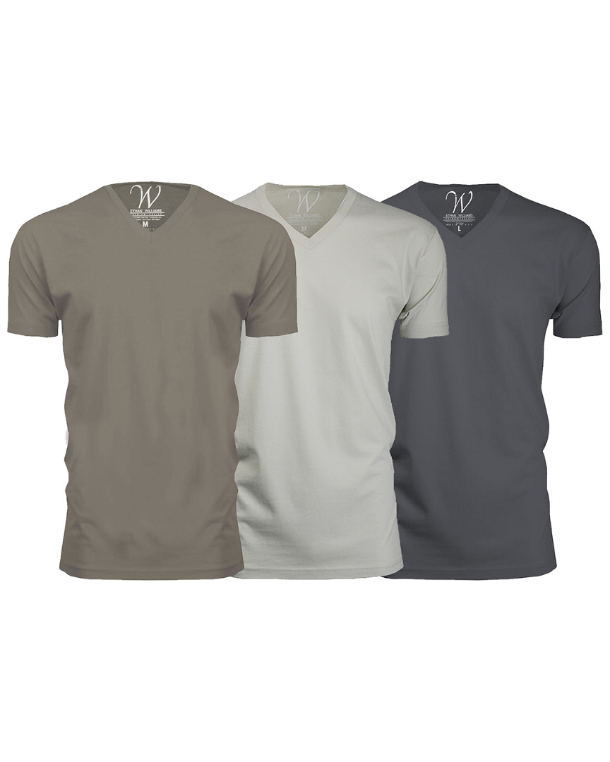 Ethan Williams Set Of 3 Ultra Soft Suede V-neck T-shirt