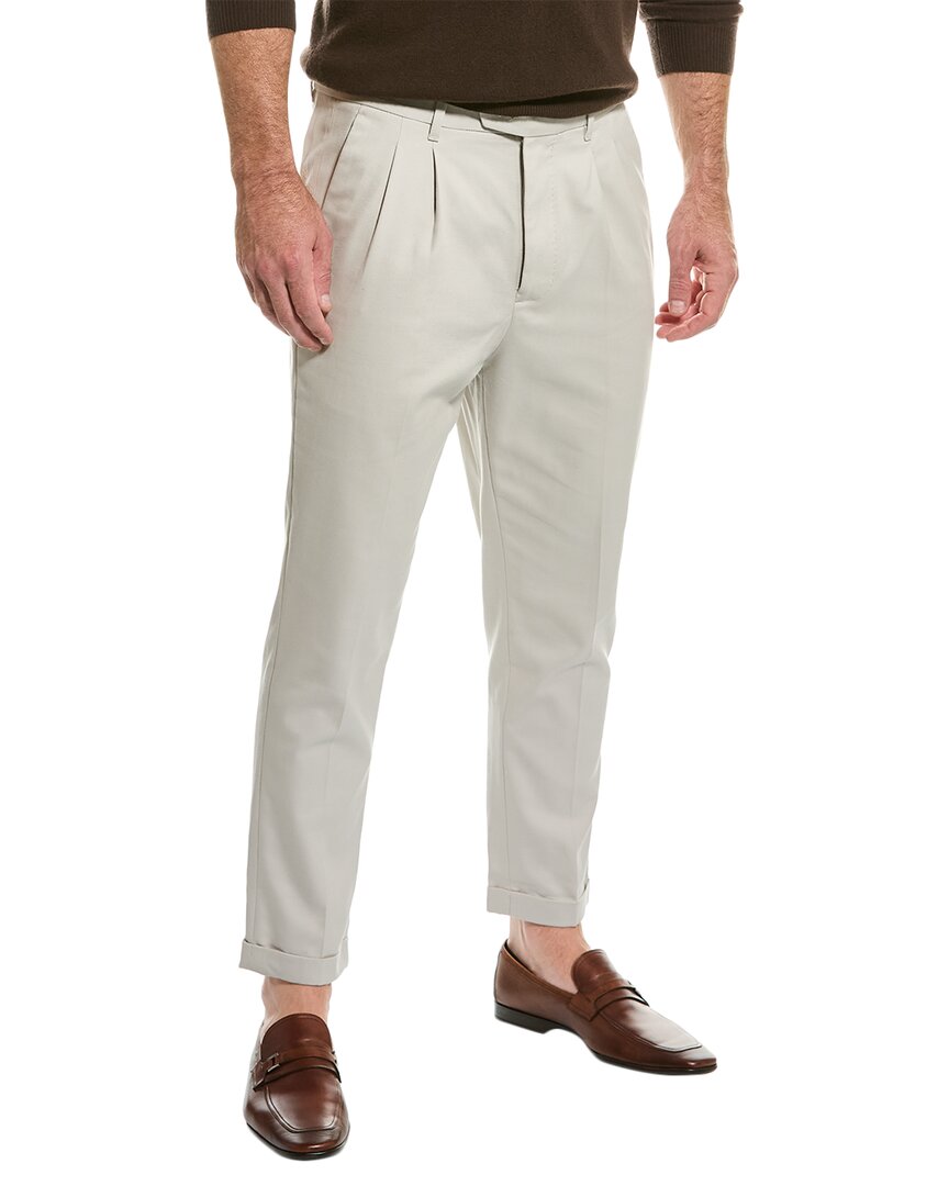 Allsaints Tallis Slim Fit Cropped Tapered Pants In Grey