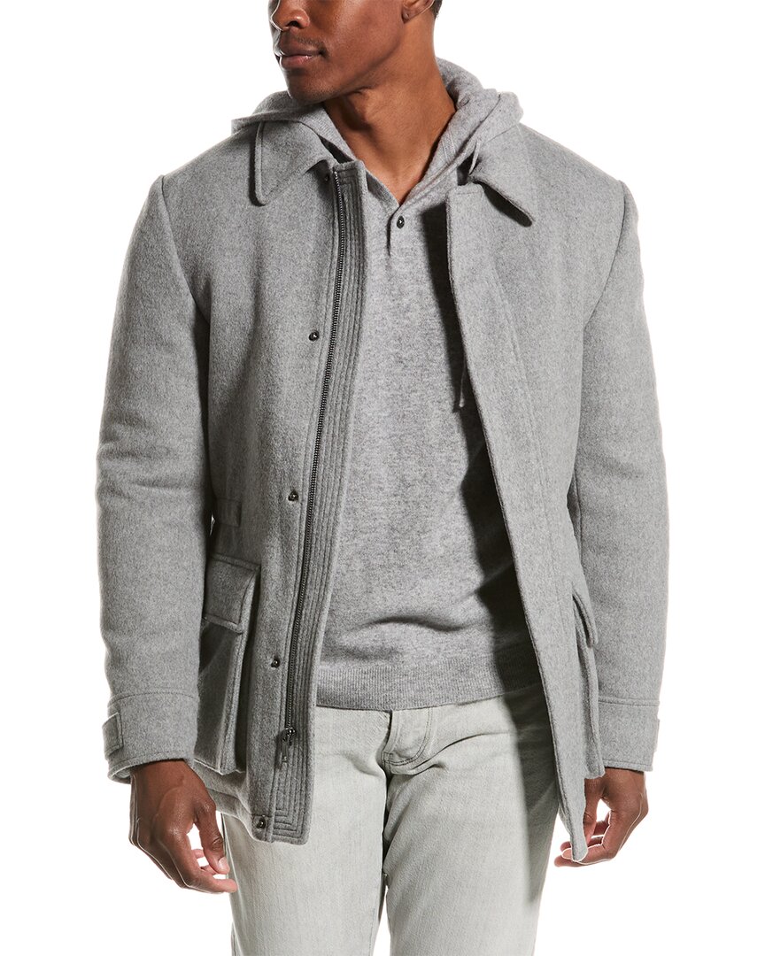 Shop English Laundry Wool-blend Coat In Grey