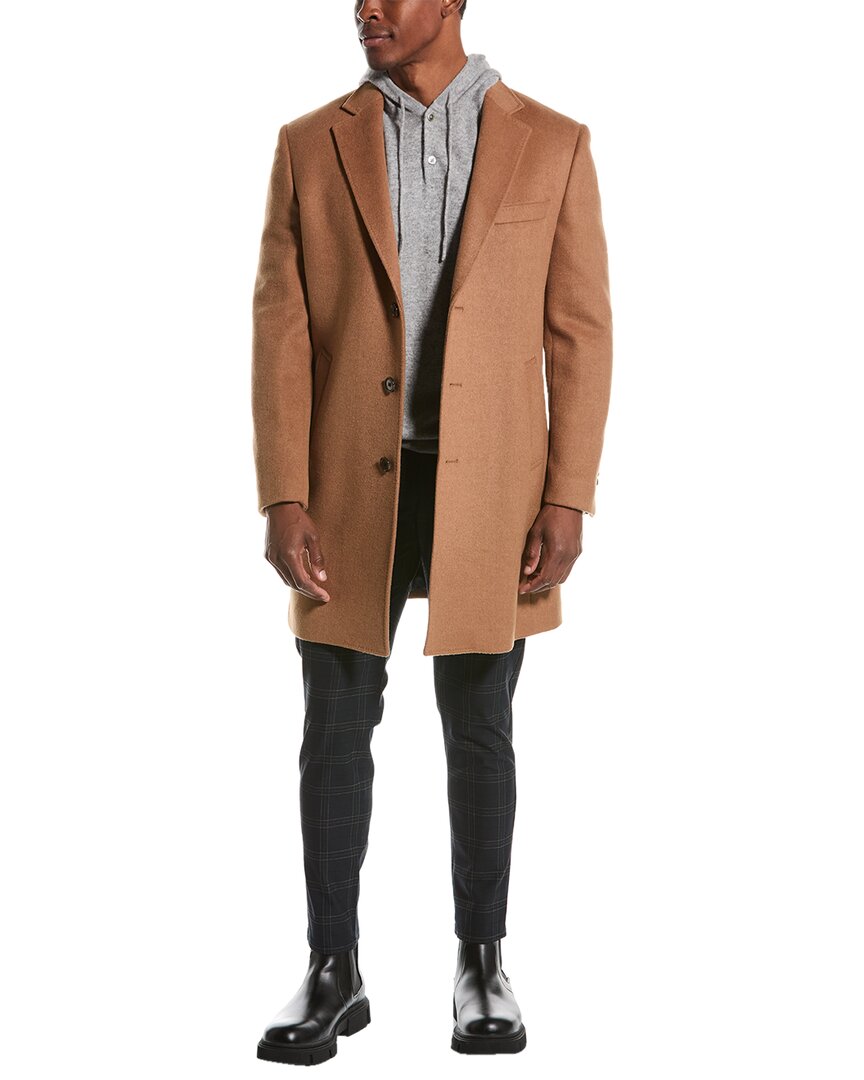 Shop English Laundry Wool-blend Coat In Brown