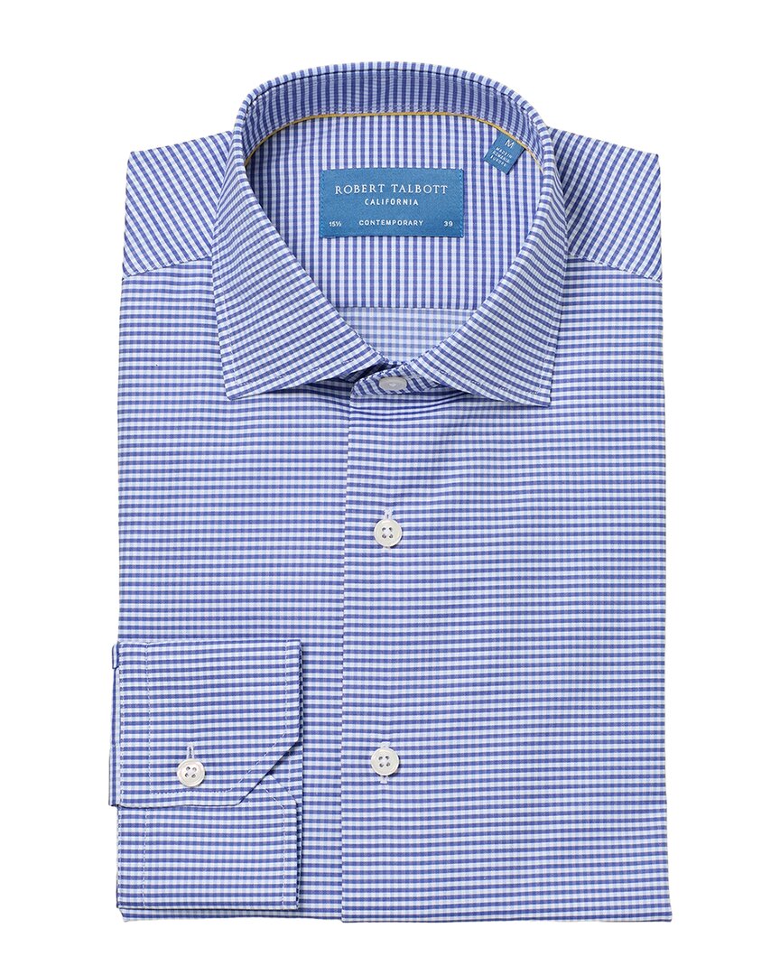 Robert Talbott Reynolds Contemporary Check Twill Shirt In 420-navy