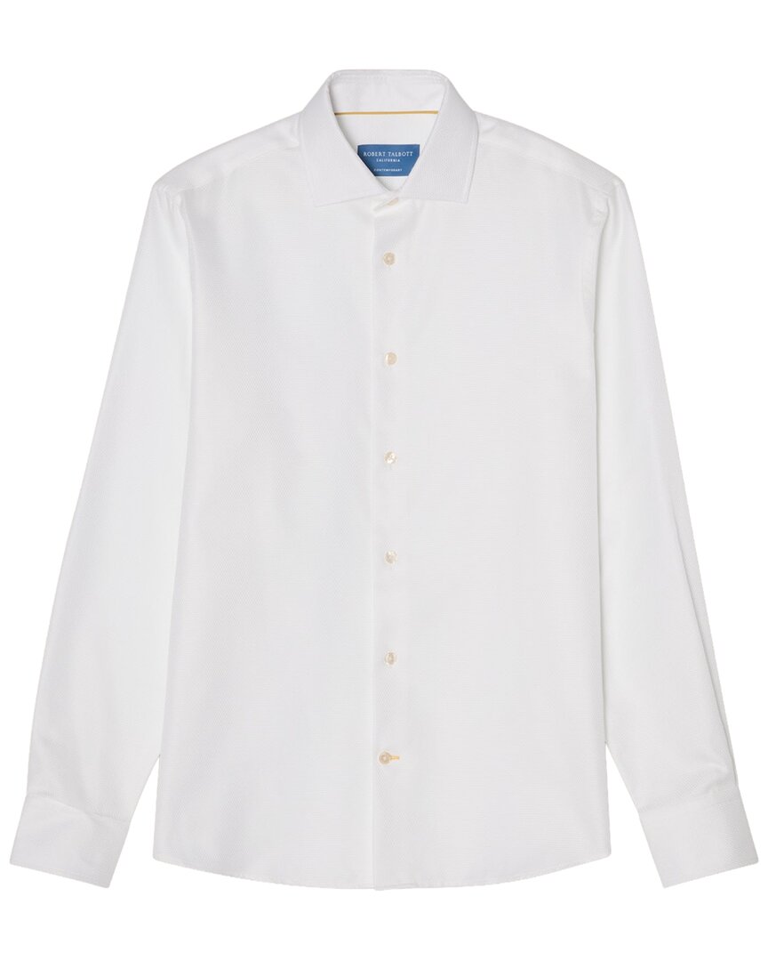 Robert Talbott Reynolds Hopsack Shirt In Classic Shirt In White