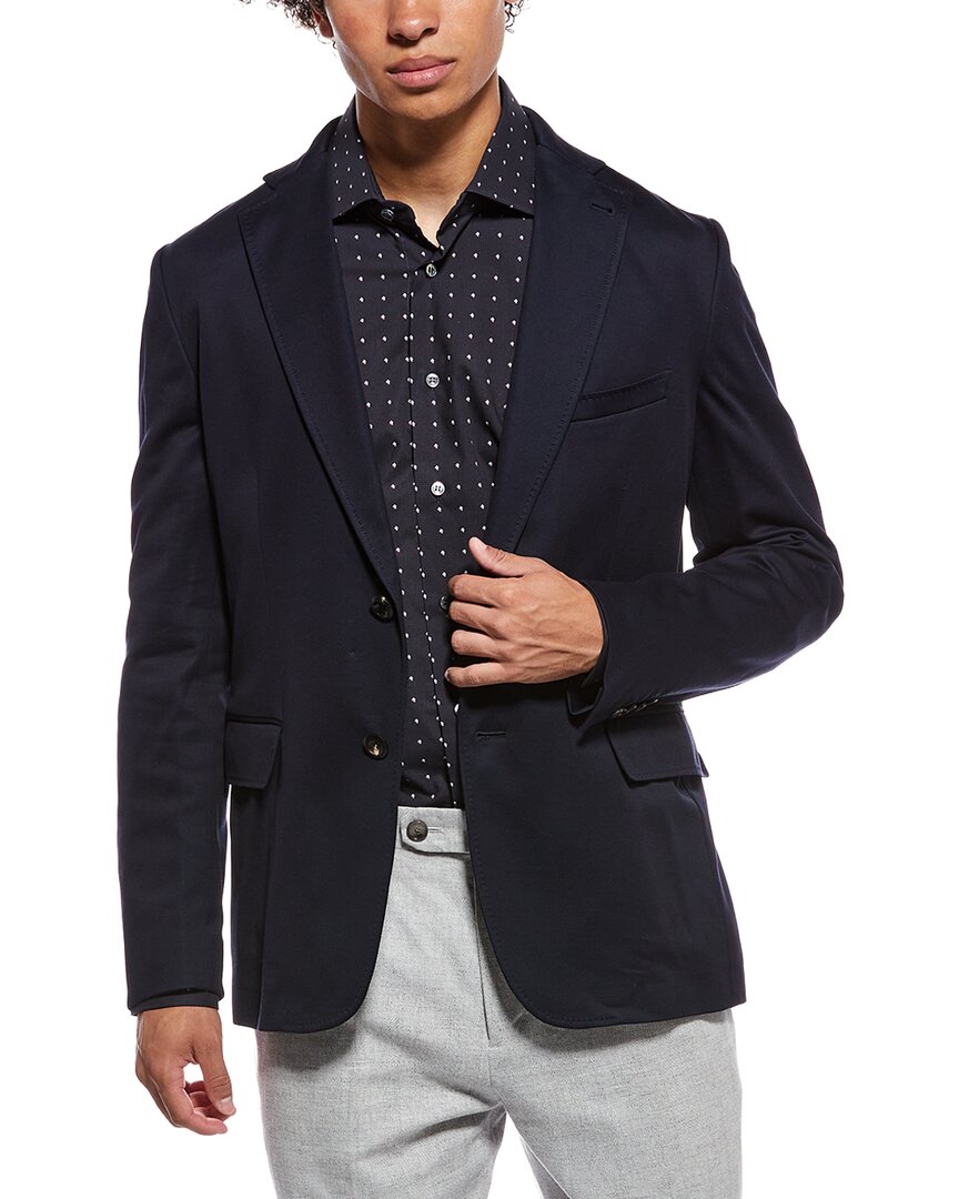 Brioni Solid Blazer In Navy