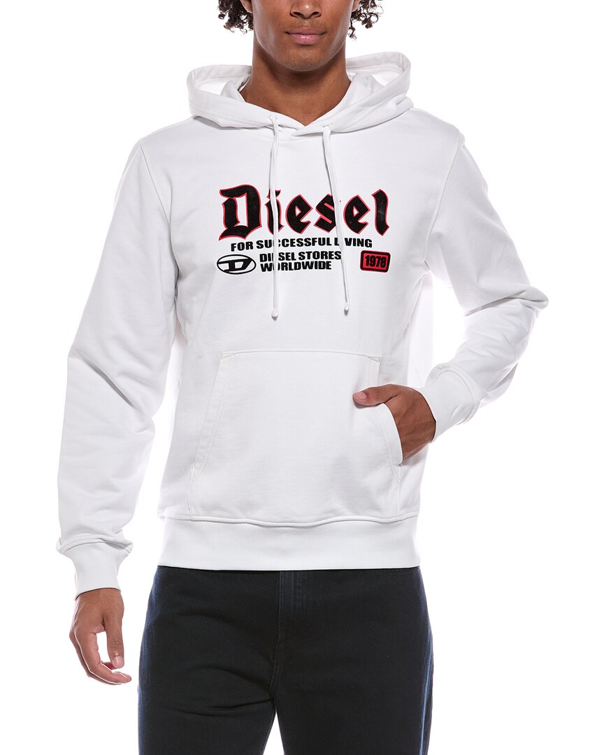 Diesel Men's White Over The Head Hoodie in Size M, Sports Direct - Image 2