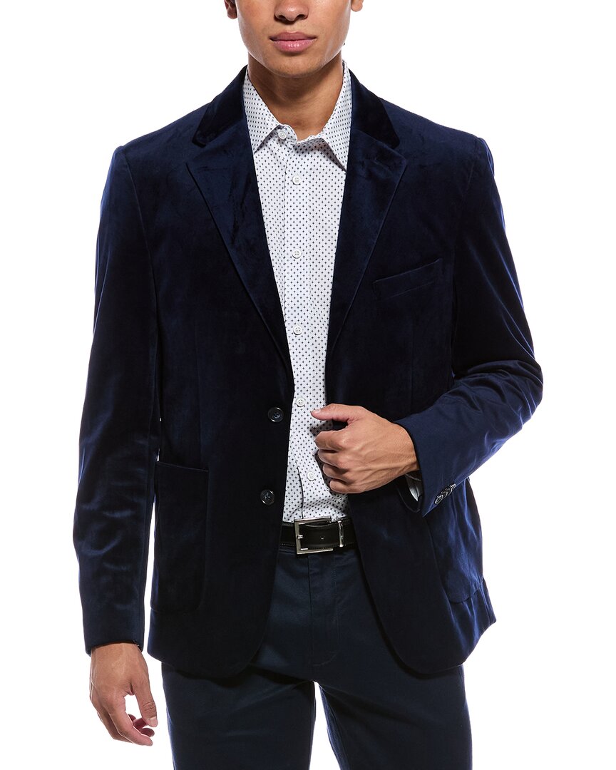 Report Collection Velvet Blazer In Blue