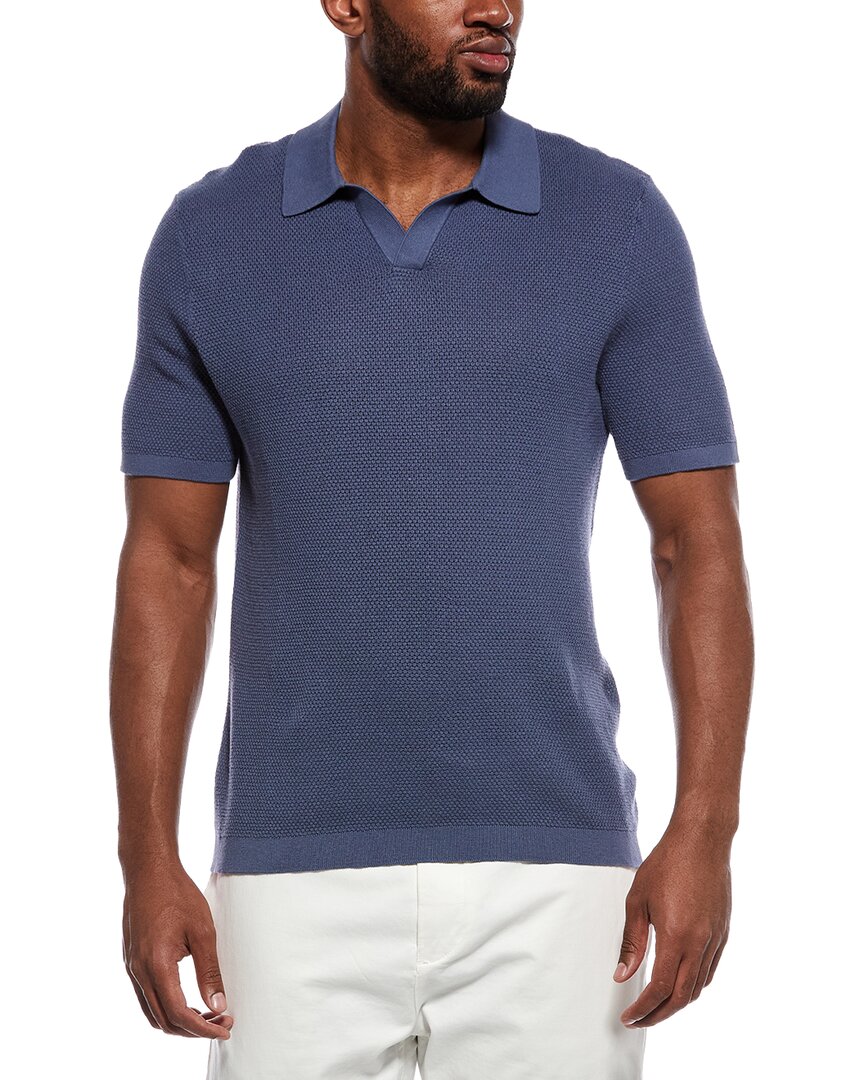 Onia Textured Johnny Collar Polo Shirt In Purple