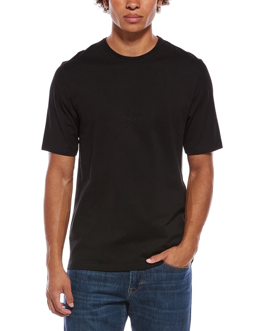 Saint Laurent Logo T-shirt In Black