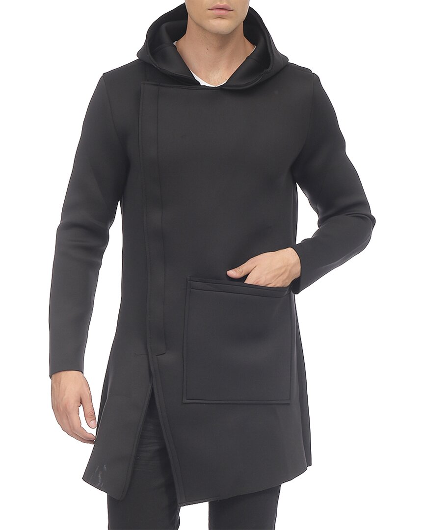 Image of Ron Tomson Asymmetrical Placket Neoprene Cardigan