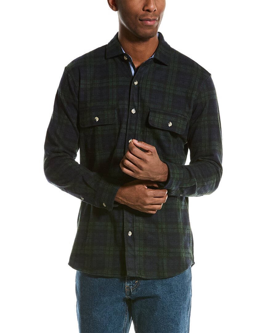 Shop Tailorbyrd Blackwatch Sweater Shirt In Green