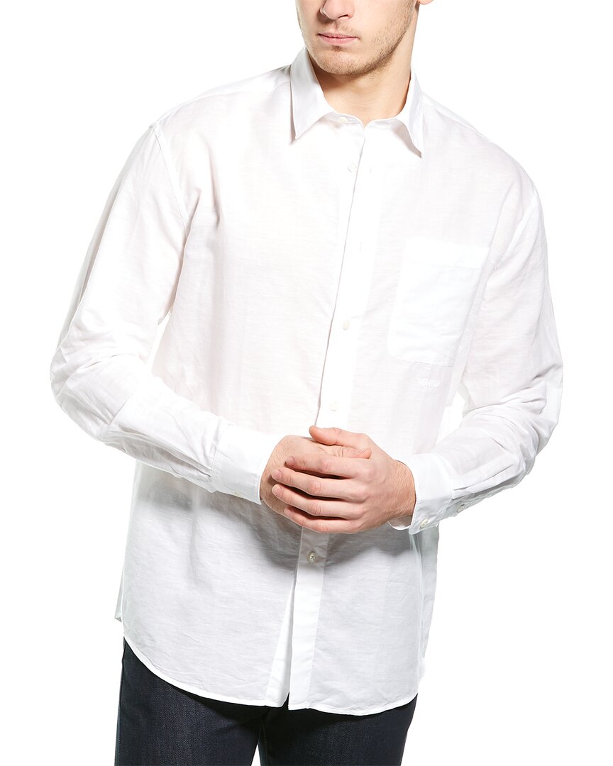 Image of KENZO Casual Linen-Blend Woven Shirt