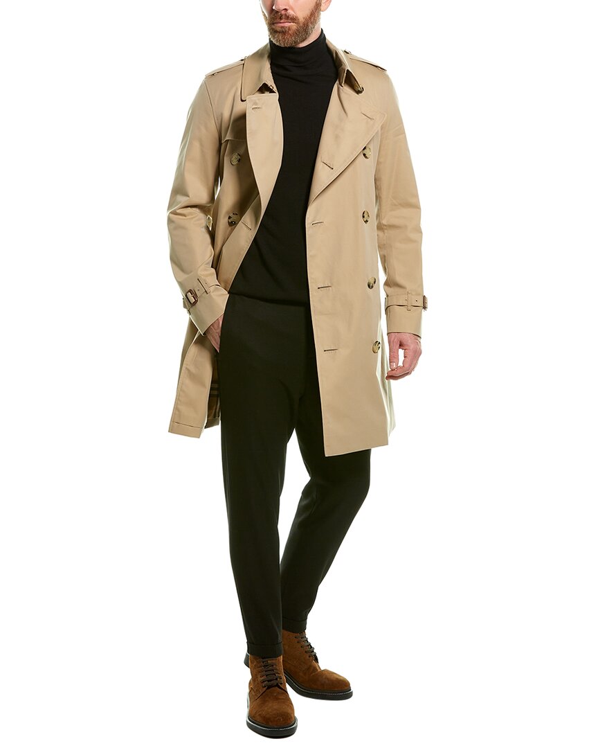 Shop Burberry Mid-length Chelsea Trench Coat In Yellow